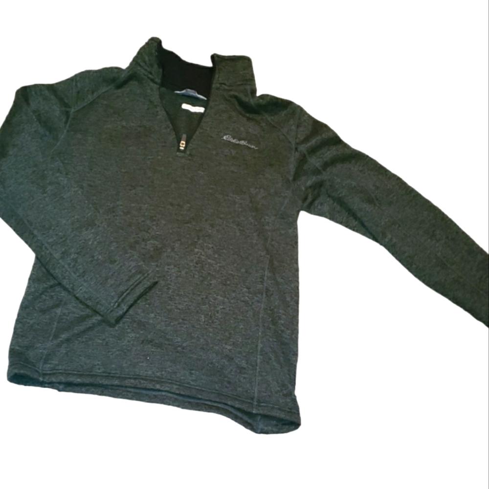 NEW Eddie Bauer Men's 1/4 ZIP Pullover Collar Sweater in Forest Green